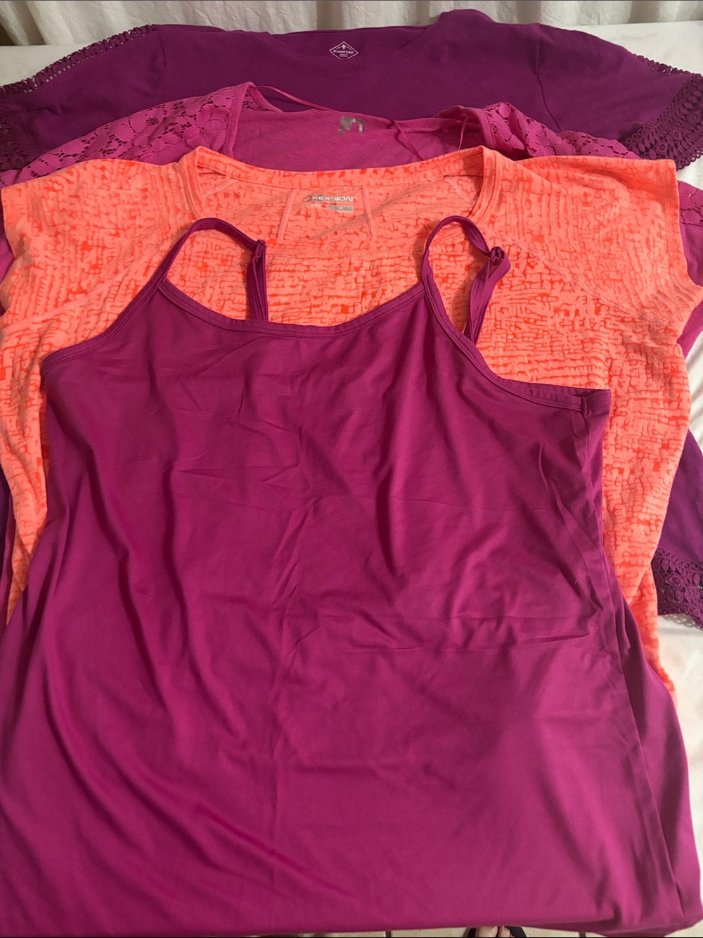 4 plus size tops summer bright beach vacation two short sleeve, one tank top J1